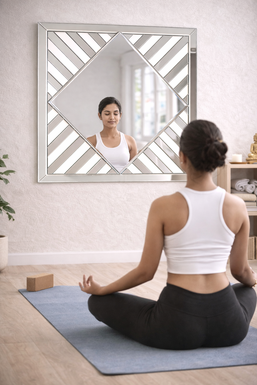  Silver Venetian Mirror Square Design For Walls thumbnail